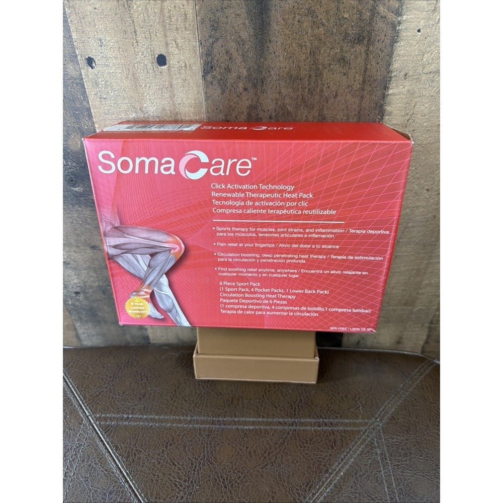 Soma‎ Care 6-Piece Sport Pack Reusable Therapeutic Heat Pads Instant Click - New
